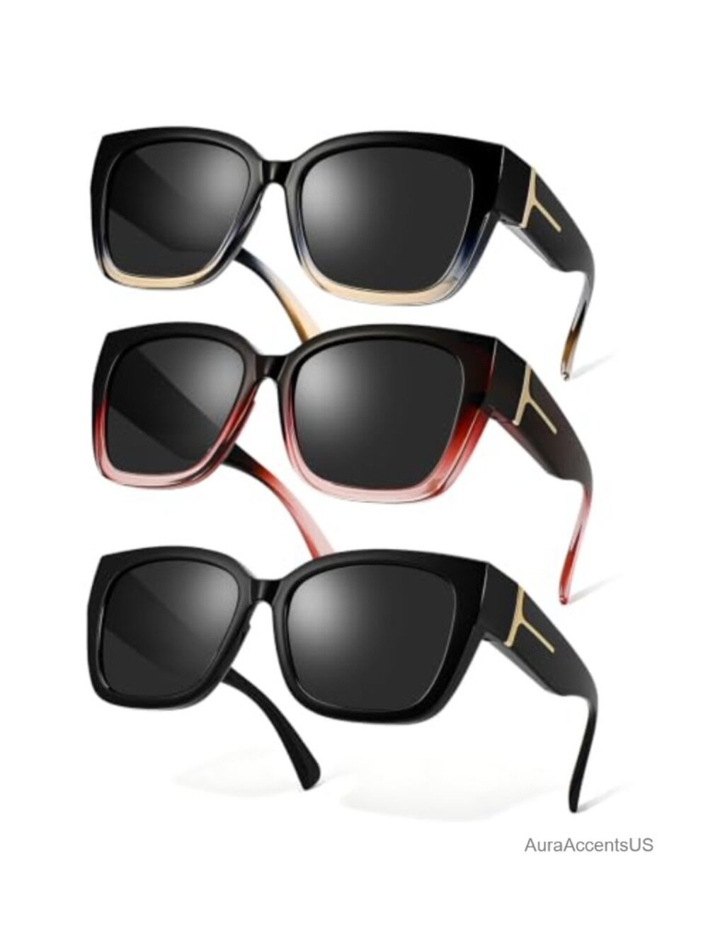 Oversized Square Fit Over Glasses Sunglasses Polarized UV Protection